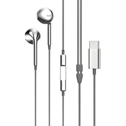 Silver Retro Wired Earphones with Digital Chip